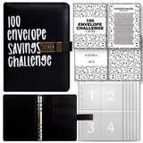 Maxbell Envelope Challenge Binder Creative PU Leather Stuffing Envelopes Binder Black