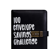 Maxbell Envelope Challenge Binder Creative PU Leather Stuffing Envelopes Binder Black