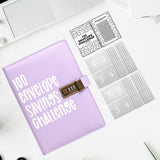 Maxbell Envelope Challenge Binder Creative PU Leather Stuffing Envelopes Binder Purple