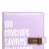 Maxbell Envelope Challenge Binder Creative PU Leather Stuffing Envelopes Binder Purple