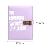 Maxbell Envelope Challenge Binder Creative PU Leather Stuffing Envelopes Binder Purple