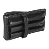 Maxbell Leather Pen Case 3 Slots with Divider Slot Pen Pouch for University Black