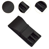 Maxbell Leather Pen Case 3 Slots with Divider Slot Pen Pouch for University Black
