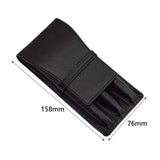 Maxbell Leather Pen Case 3 Slots with Divider Slot Pen Pouch for University Black