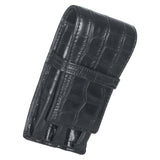 Maxbell Leather Pen Case 3 Slots with Divider Slot Pen Pouch for University Black pattern