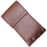 Maxbell Leather Pen Case 3 Slots with Divider Slot Pen Pouch for University Coffee