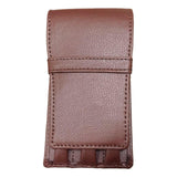 Maxbell Leather Pen Case 3 Slots with Divider Slot Pen Pouch for University Coffee