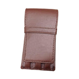 Maxbell Leather Pen Case 3 Slots with Divider Slot Pen Pouch for University Coffee