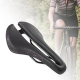 Maxbell Bicycle Saddle Waterproof Hollow Sturdy Bicycle Seat for Exercise Bike Women Black and Purple