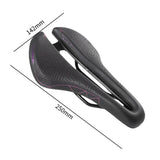 Maxbell Bicycle Saddle Waterproof Hollow Sturdy Bicycle Seat for Exercise Bike Women Black and Purple