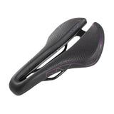 Maxbell Bicycle Saddle Waterproof Hollow Sturdy Bicycle Seat for Exercise Bike Women Black and Purple