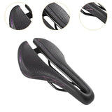 Maxbell Bicycle Saddle Waterproof Hollow Sturdy Bicycle Seat for Exercise Bike Women Black and Purple