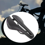 Maxbell Bicycle Saddle Waterproof Hollow Sturdy Bicycle Seat for Exercise Bike Women Black and Purple