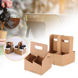 Maxbell 10x 4 Cup Drink Carrier to Go Coffee Cup Holder for Iced Coffee Drinks Juice 16cmx18cmx24cm
