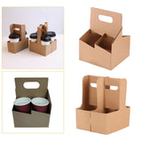 Maxbell 10x 4 Cup Drink Carrier to Go Coffee Cup Holder for Iced Coffee Drinks Juice 16cmx18cmx24cm