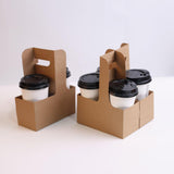 Maxbell 10x 4 Cup Drink Carrier to Go Coffee Cup Holder for Iced Coffee Drinks Juice 16cmx18cmx24cm