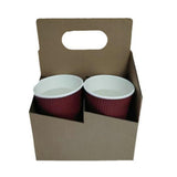 Maxbell 10x 4 Cup Drink Carrier to Go Coffee Cup Holder for Iced Coffee Drinks Juice 16cmx18cmx24cm