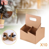 Maxbell 10x 4 Cup Drink Carrier to Go Coffee Cup Holder for Iced Coffee Drinks Juice 16cmx18cmx24cm