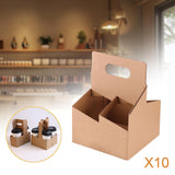 Maxbell 10x 4 Cup Drink Carrier to Go Coffee Cup Holder for Iced Coffee Drinks Juice 16cmx18cmx24cm