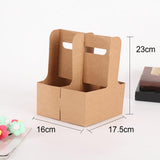 Maxbell 10x 4 Cup Drink Carrier to Go Coffee Cup Holder for Iced Coffee Drinks Juice 16cmx17.5cmx23cm
