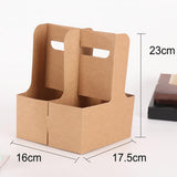 Maxbell 10x 4 Cup Drink Carrier to Go Coffee Cup Holder for Iced Coffee Drinks Juice 16cmx17.5cmx23cm