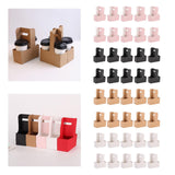 Maxbell 10 Pieces Drink Carrier with Handle Foldable for Bubble Tea Juice Milkshakes Pink
