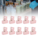 Maxbell 10 Pieces Drink Carrier with Handle Foldable for Bubble Tea Juice Milkshakes Pink