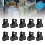 Maxbell 10 Pieces Drink Carrier with Handle Foldable for Bubble Tea Juice Milkshakes Black