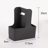 Maxbell 10 Pieces Drink Carrier with Handle Foldable for Bubble Tea Juice Milkshakes Black