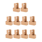 Maxbell 10 Pieces Drink Carrier with Handle Foldable for Bubble Tea Juice Milkshakes Brown