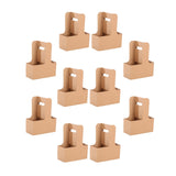 Maxbell 10 Pieces Drink Carrier with Handle Foldable for Bubble Tea Juice Milkshakes Brown