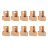 Maxbell 10 Pieces Drink Carrier with Handle Foldable for Bubble Tea Juice Milkshakes Brown