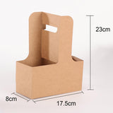 Maxbell 10 Pieces Drink Carrier with Handle Foldable for Bubble Tea Juice Milkshakes Brown