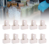 Maxbell 10 Pieces Drink Carrier with Handle Foldable for Bubble Tea Juice Milkshakes White