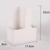 Maxbell 10 Pieces Drink Carrier with Handle Foldable for Bubble Tea Juice Milkshakes White