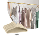 Maxbell 30Pcs Baby Clothes Hangers Coats Organization Flocked Velvet Clothes Hangers beige