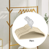 Maxbell 30Pcs Baby Clothes Hangers Coats Organization Flocked Velvet Clothes Hangers beige