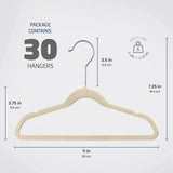 Maxbell 30Pcs Baby Clothes Hangers Coats Organization Flocked Velvet Clothes Hangers beige