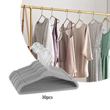 Maxbell 30Pcs Baby Clothes Hangers Coats Organization Flocked Velvet Clothes Hangers gray