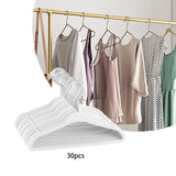 Maxbell 30Pcs Baby Clothes Hangers Coats Organization Flocked Velvet Clothes Hangers white