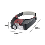 Maxbell Headband Magnifier Loupe with Len Reading Head Mounted Magnifier with Light