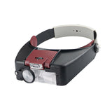 Maxbell Headband Magnifier Loupe with Len Reading Head Mounted Magnifier with Light