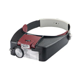 Maxbell Headband Magnifier Loupe with Len Reading Head Mounted Magnifier with Light