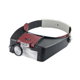 Maxbell Headband Magnifier Loupe with Len Reading Head Mounted Magnifier with Light