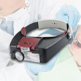 Maxbell Headband Magnifier Loupe with Len Reading Head Mounted Magnifier with Light