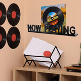 Maxbell Vinyl Record Shelf Wall Mount Acrylic Album Record Holder for Picture DVD CD Black