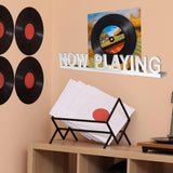 Maxbell Vinyl Record Shelf Wall Mount Acrylic Album Record Holder for Picture DVD CD White