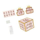 Maxbell Birthday Money Drawer Money Gift Boxes for Cash with Pull Out for Adults Men Pink cake