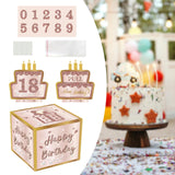 Maxbell Birthday Money Drawer Money Gift Boxes for Cash with Pull Out for Adults Men Pink cake