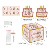 Maxbell Birthday Money Drawer Money Gift Boxes for Cash with Pull Out for Adults Men Pink cake